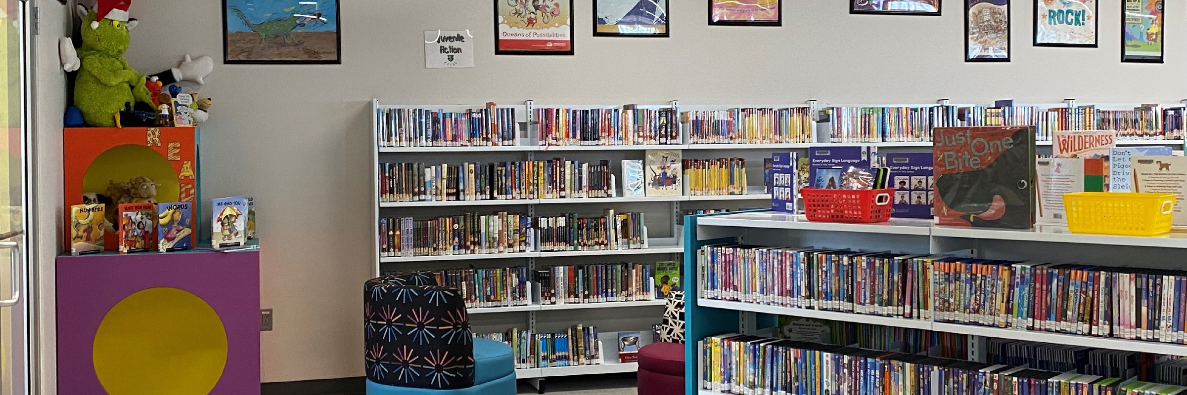 Children's book section in library