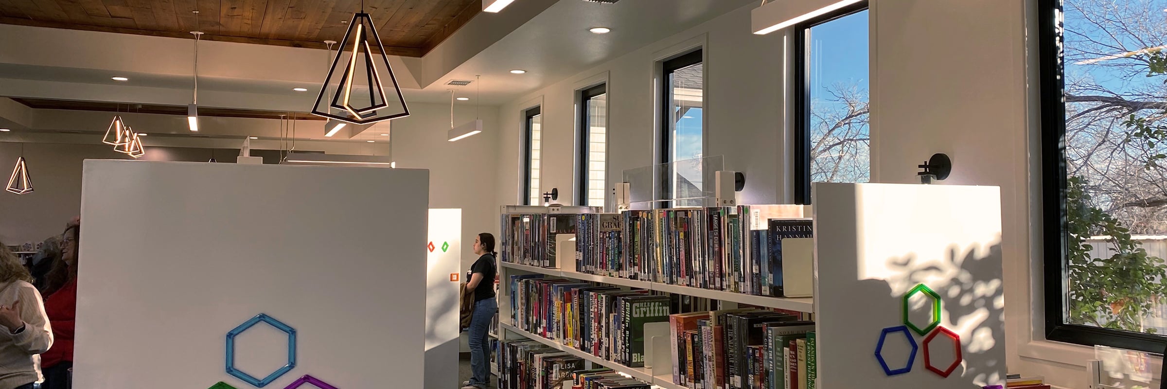 modern bright library stacks