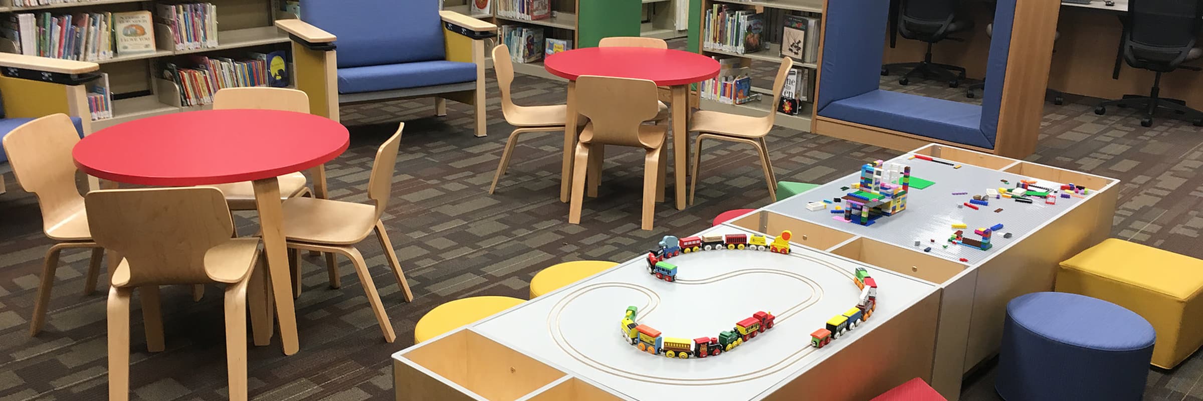 kids playroom at community library