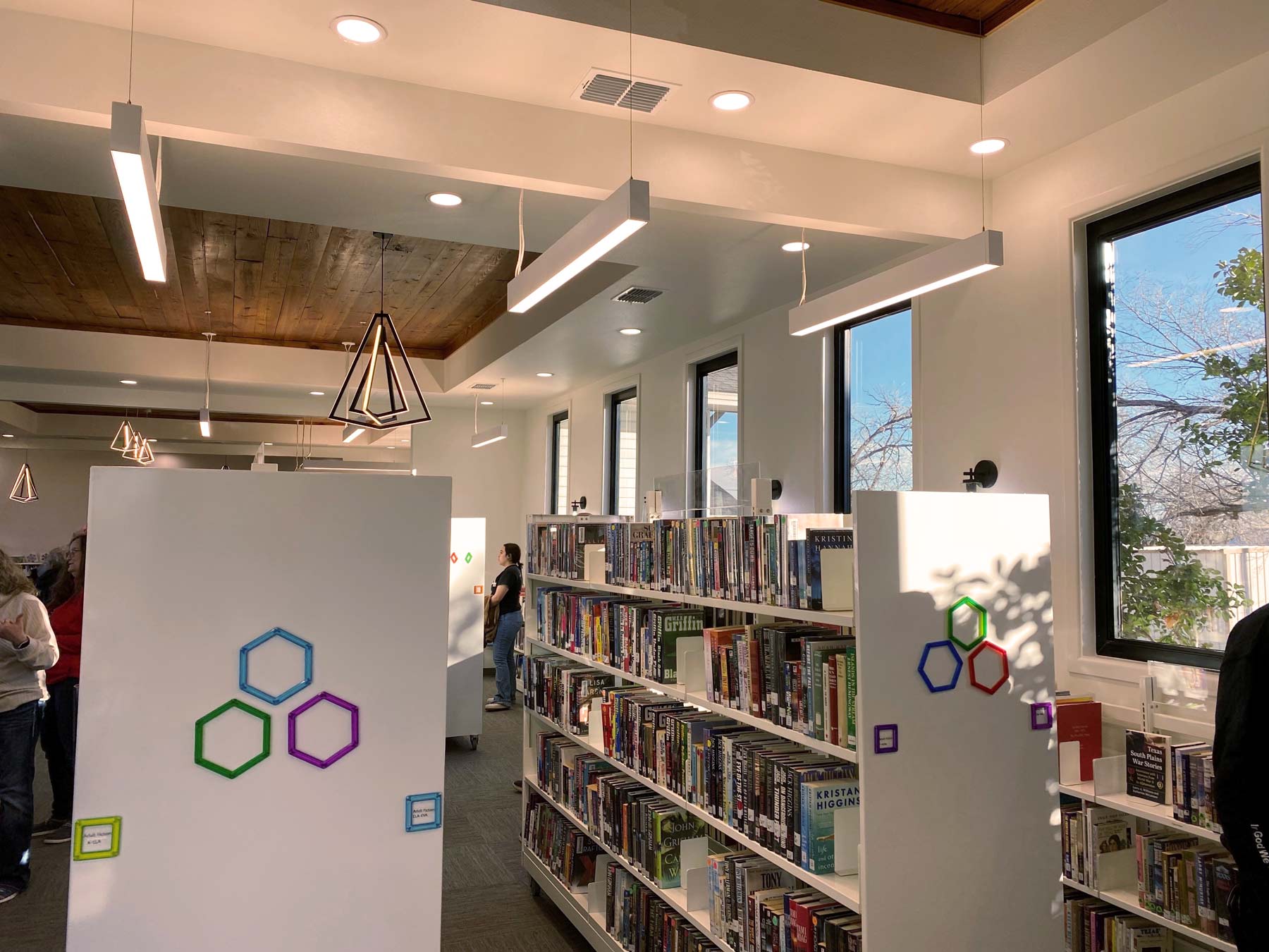 modern light-filled library stacks