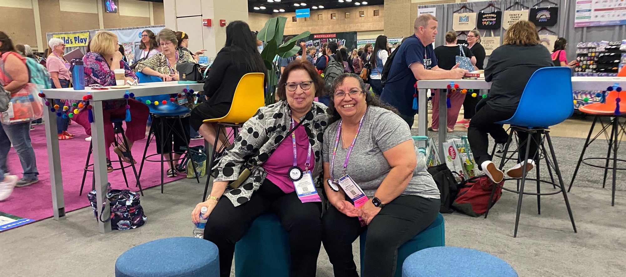 Gretchen and Dorothy smiling at Texas Library Association's 2024 conference